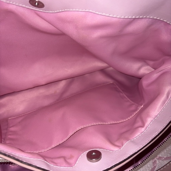 Coach Signature Monogram Blush and Beige Shoulder Bag - Picture 14 of 16